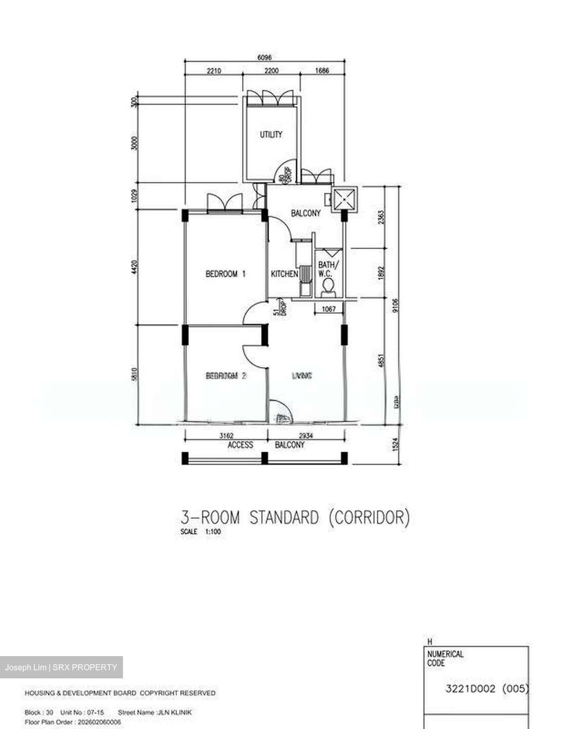 Blk 30 Jalan Klinik (Bukit Merah), HDB 3 Rooms #524623691